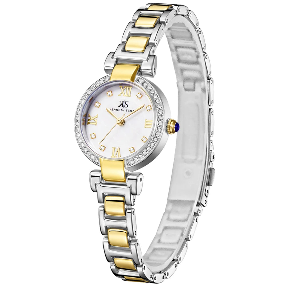 kenneth-scott-women's-quartz-movement-watch-analog-display-and-alloy-strap-k22520-tbtm-two-tone-gold