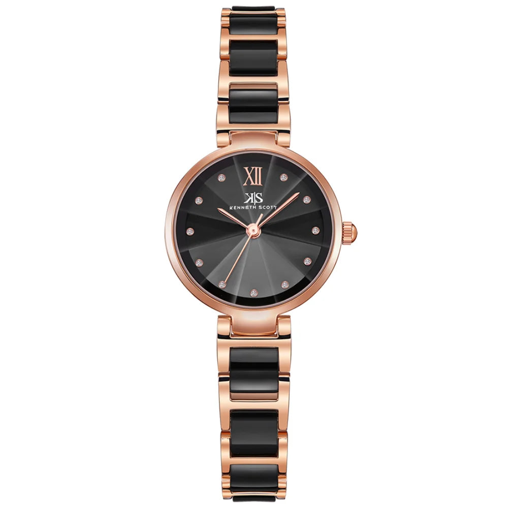 kenneth-scott-women's-quartz-movement-watch-analog-display-and-alloy+ceramic-strap-k22531-kcbb-black+rosegold