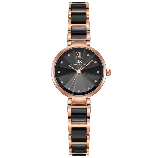 kenneth-scott-women's-quartz-movement-watch-analog-display-and-alloy+ceramic-strap-k22531-kcbb-black+rosegold