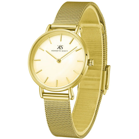 kenneth-scott-women's-quartz-movement-watch-analog-display-and-stainless-steel-strap-k22519-gmgc-gold