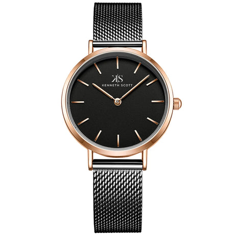 kenneth-scott-women's-quartz-movement-watch-analog-display-and-stainless-steel-strap-k22519-kmbb-black