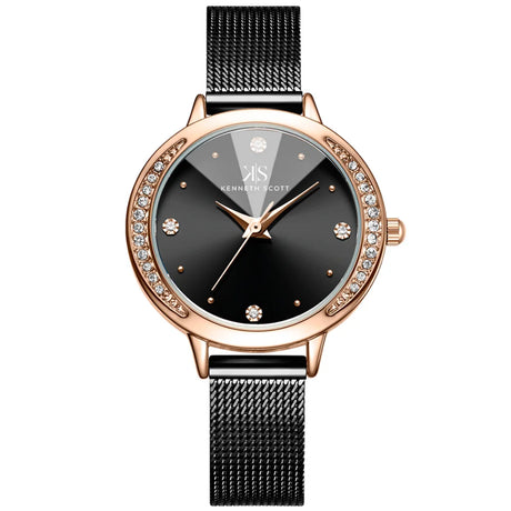 kenneth-scott-women's-quartz-movement-watch-analog-display-and-stainless-steel-strap-k22523-rmbb-black