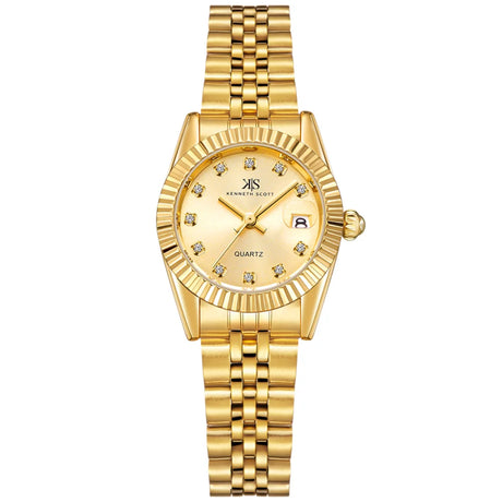 kenneth-scott-women's-quartz-movement-watch-analog-display-and-stainless-steel-strap-k22536-gbgc-gold
