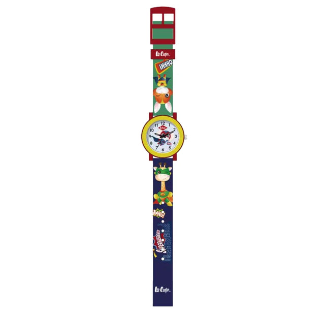lee-cooper-kids-pc21s-movement-watch-analog-display-and-silicone-strap-lc.k.2.869-green/blue