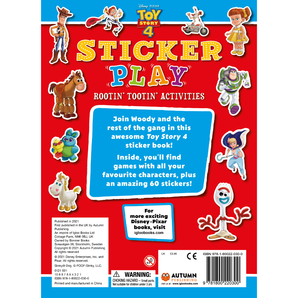 Igloo Disney Pixar Toy Story 4 Sticker Play Rootin' Tootin' Activities Book