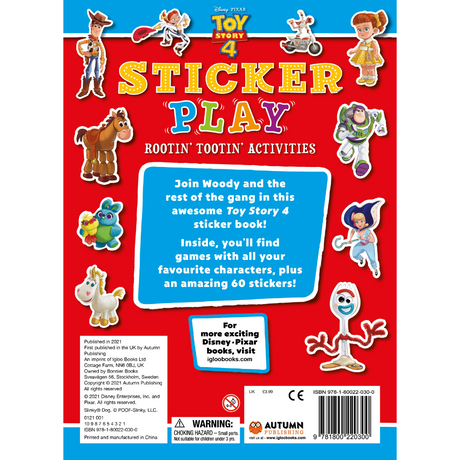 Igloo Disney Pixar Toy Story 4 Sticker Play Rootin' Tootin' Activities Book