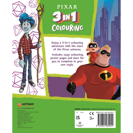 Igloo Pixar 3 in 1 Colouring Book