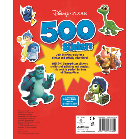 Igloo Disney Pixar 500 Stickers Book