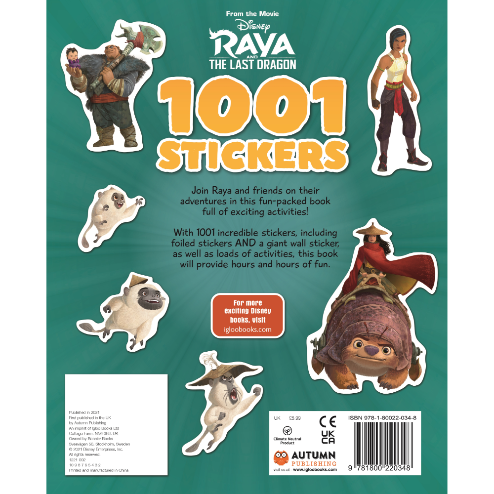 Igloo Disney Raya & The Last Dragon 1001 Stickers Book