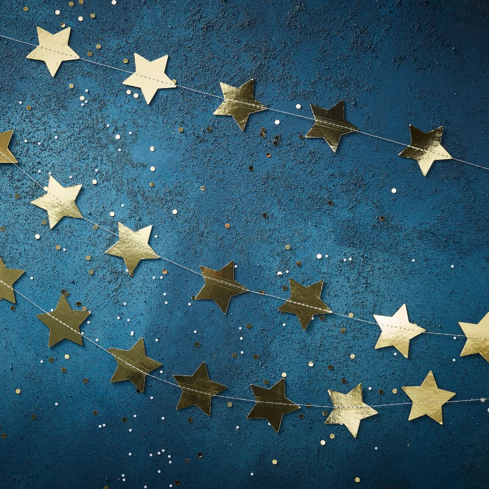 Gold Foiled Star Christmas Garland