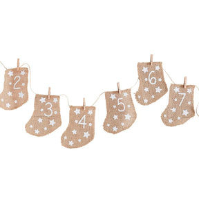 Let It Snow Advent Hessian Stockings
