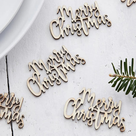 Let It Snow Merry Christmas Wooden Confetti