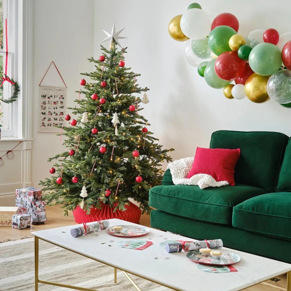 Christmas Scene Cotton Stocking