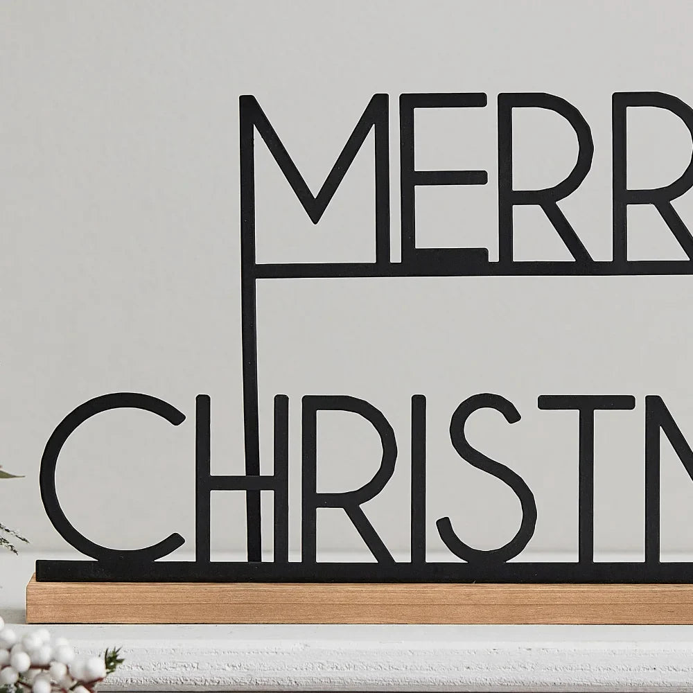 Nordic Noel Merry Christmas Metal Sign