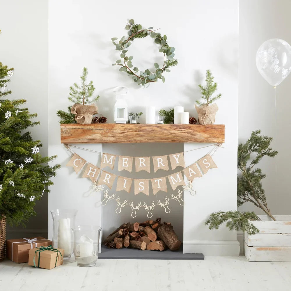 Rustic Wooden Merry Christmas Bunting