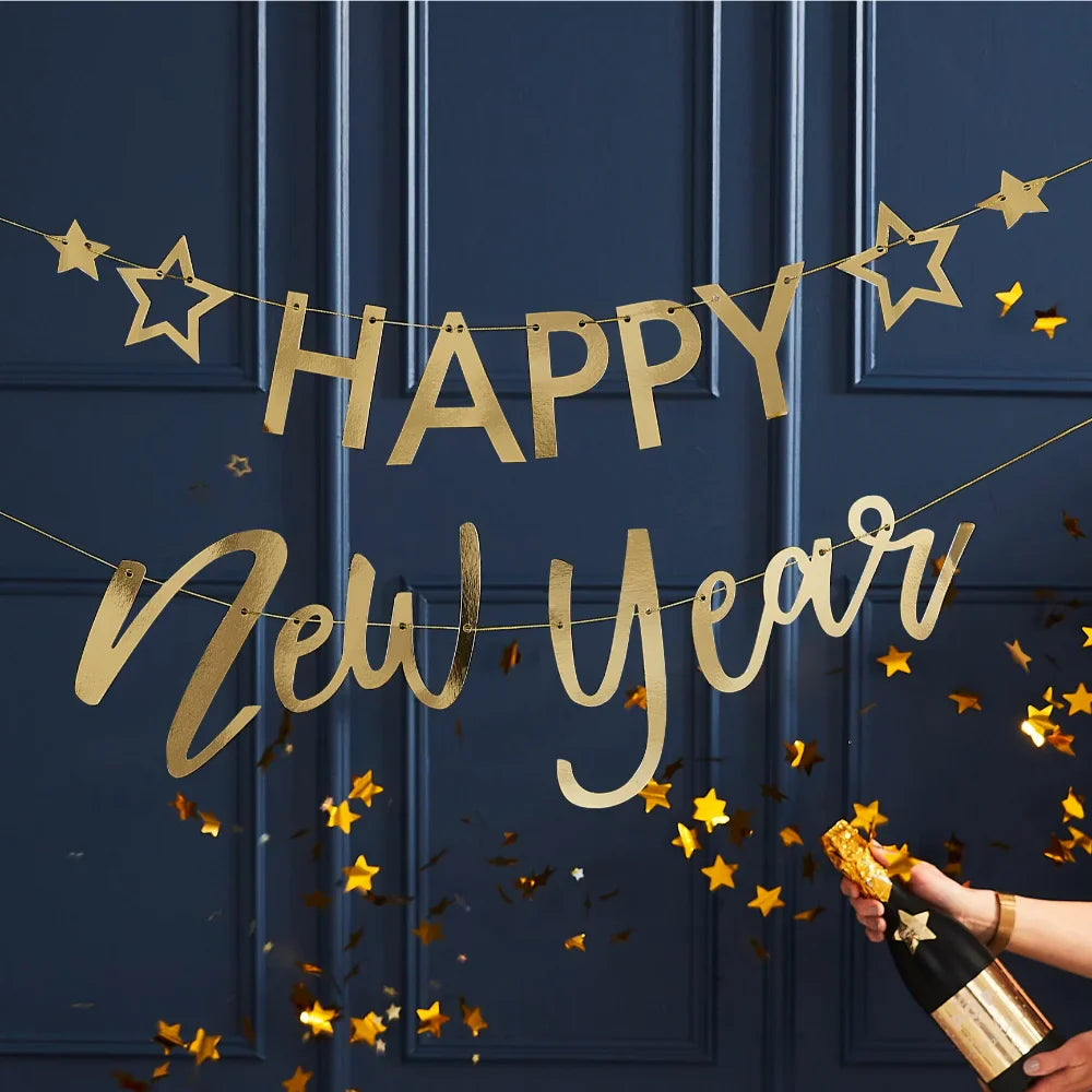 Pop The Bubbly Glitter Happy New Year Bunting