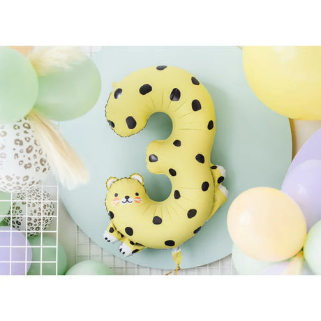 Foil Balloon Number 3 - Cheetah