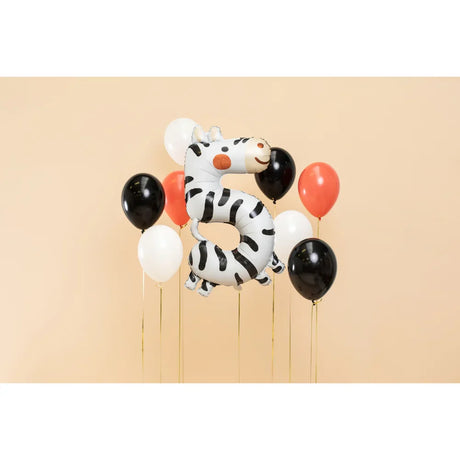 Foil Balloon Number 5 - Zebra