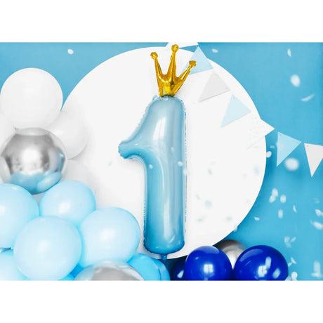 Foil Balloon Number 1 with Gold Crown