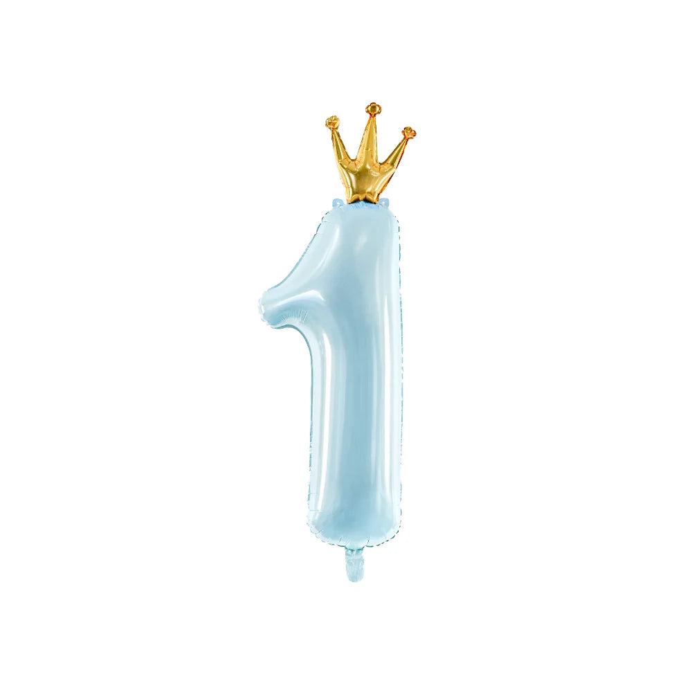Foil Balloon Number 1 with Gold Crown