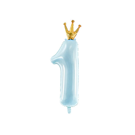 Foil Balloon Number 1 with Gold Crown