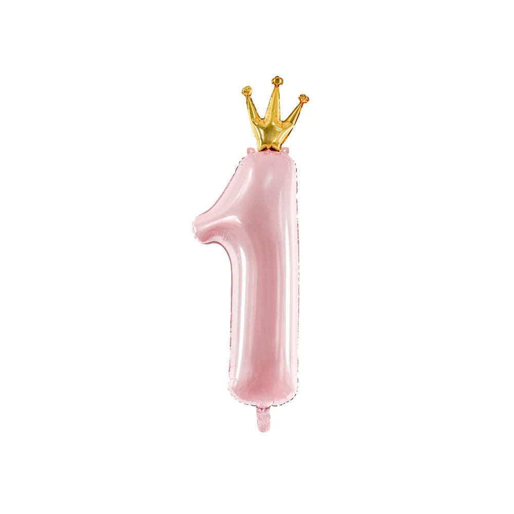 Foil Balloon Number 1 with Gold Crown