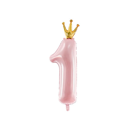 Foil Balloon Number 1 with Gold Crown