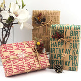Happy Birthday Kraft Gift Wrapping Paper 50 x 70 Cm Set of 6 Pcs