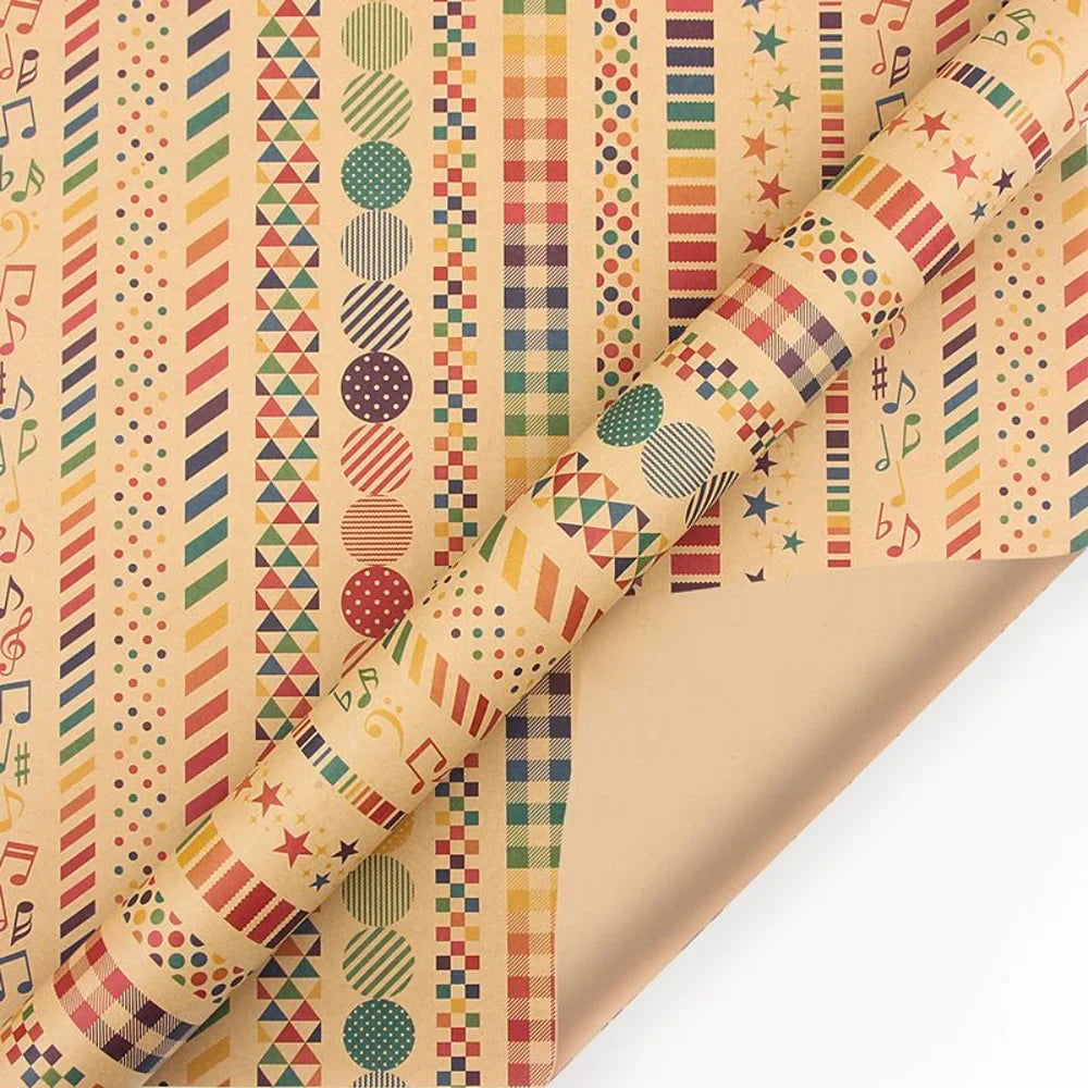 Multi Design Kraft Gift Wrapping Paper 50 x 70 Cm Set of 6 Pcs
