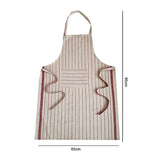 مريلة مطبخ كلاسيكية من القطن مخططة باللونين الأحمر والأبيض من BYFT Orchard