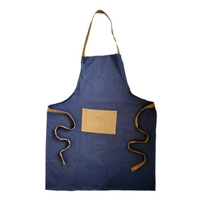 BYFT Orchard Apron - Denim Blue and Caramel Cotton Apron