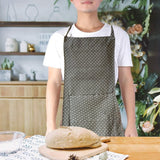 مريلة BYFT Orchard - رمادية مع مريلة قطنية منقطّة باللون الأبيض