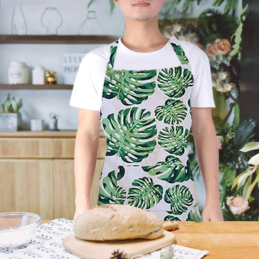 مريلة BYFT Orchard - مريلة قطنية بطبعة أوراق مونستيرا