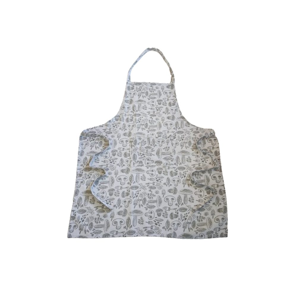مريلة BYFT Orchard - رمادية بطبعة فطر - مريلة طاهٍ