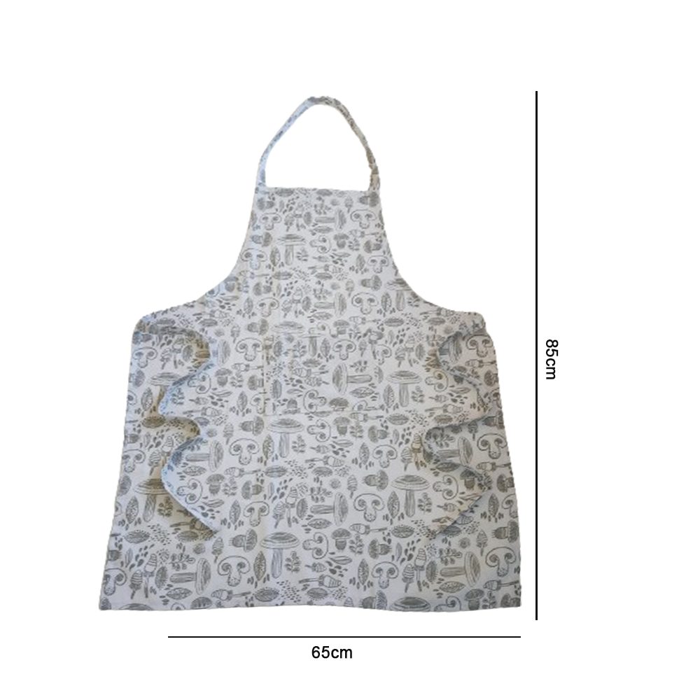 مريلة BYFT Orchard - رمادية بطبعة فطر - مريلة طاهٍ