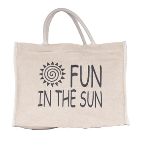 BYFT017624 BYFT Natural Jute bag shopper Fun in the Sun Design