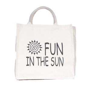 BYFT017626 BYFT Unlaminated Natural Canvas Bag Fun in the sun Design