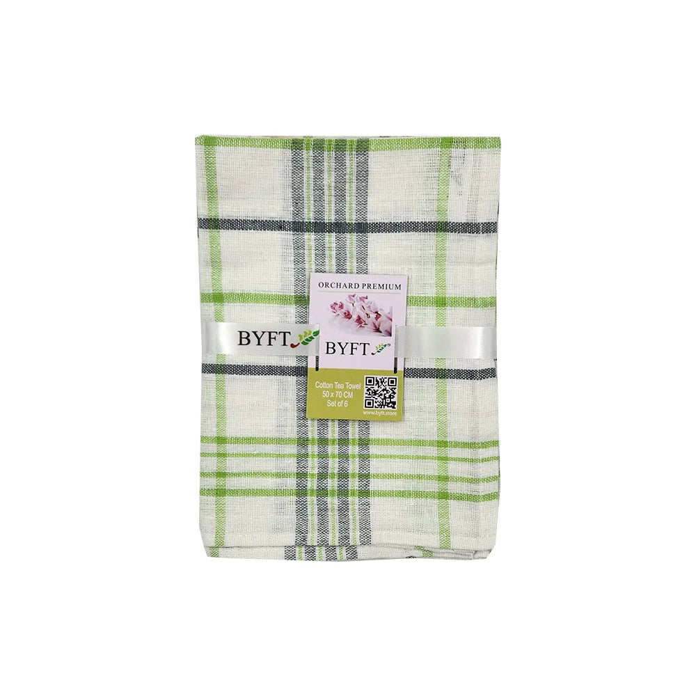 BYFT Orchard Tea Towel - 50 x 70 cm - Pure Cotton Kitchen Towel for Drying, Polishing & Cleaning