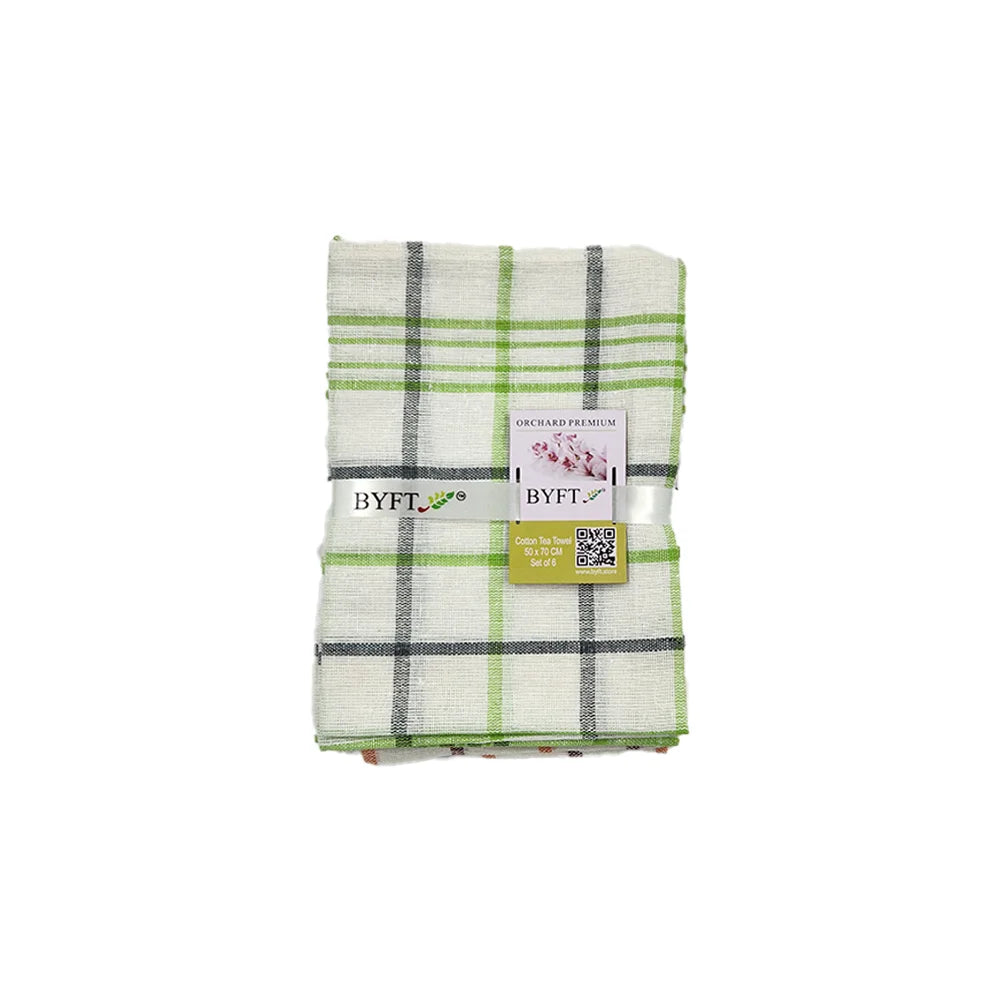 BYFT Orchard Tea Towel - 50 x 70 cm - Pure Cotton Kitchen Towel for Drying, Polishing & Cleaning