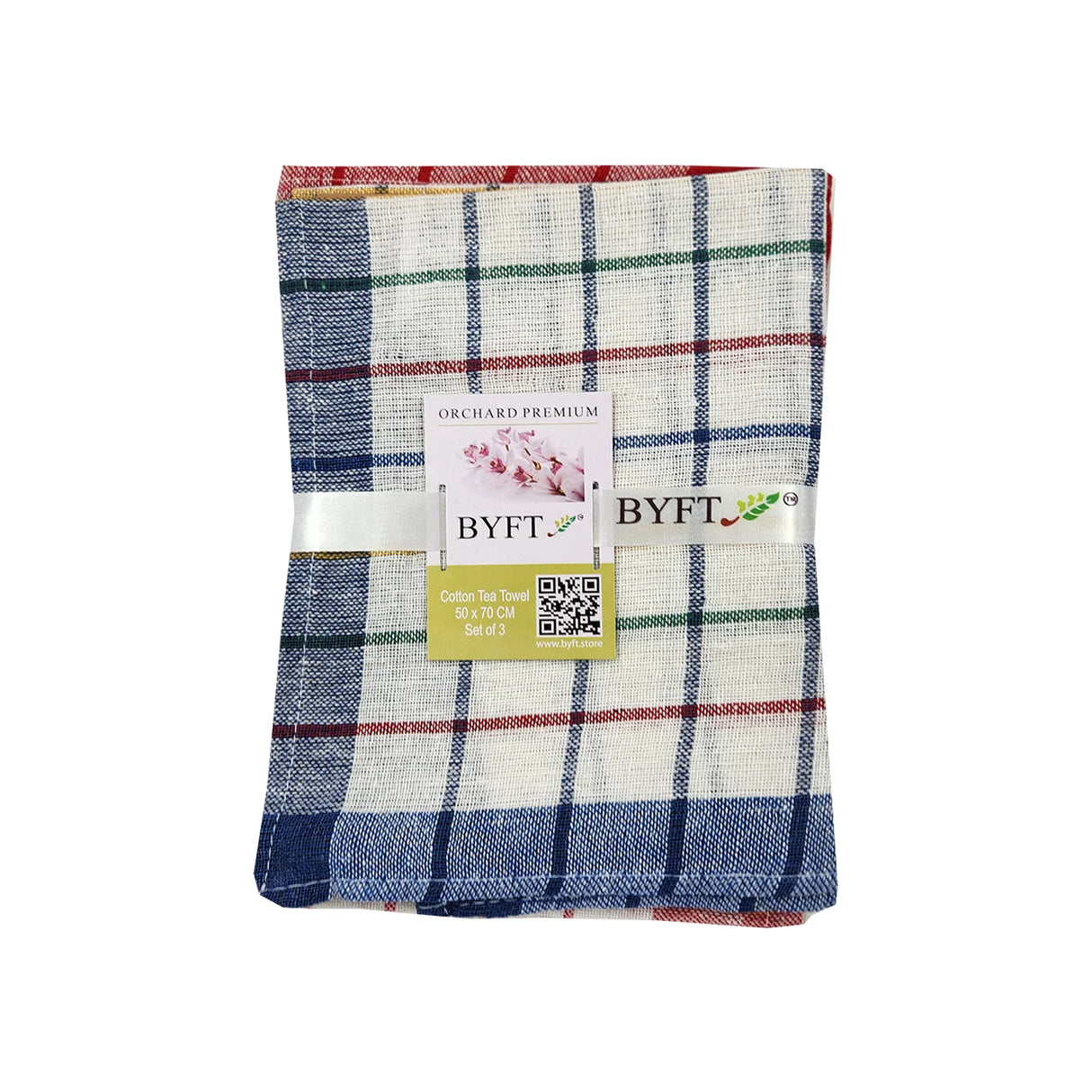 BYFT Orchard Tea Towel - 50 x 70 cm - Pure Cotton Kitchen Towel for Drying, Polishing & Cleaning