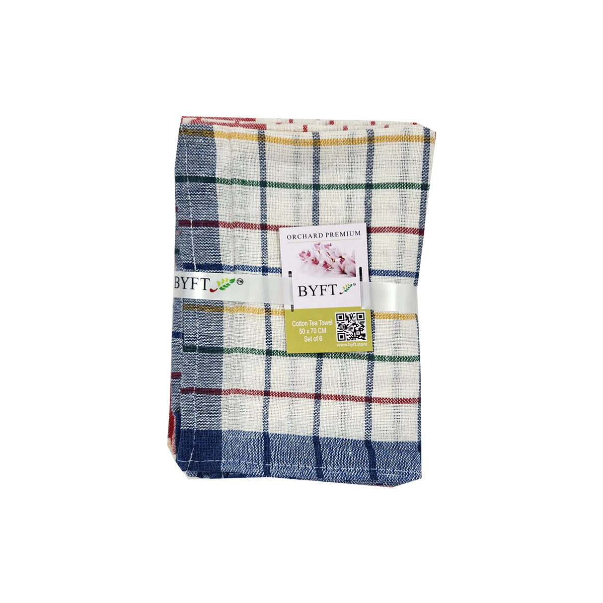 BYFT Orchard Tea Towel - 50 x 70 cm - Pure Cotton Kitchen Towel for Drying, Polishing & Cleaning