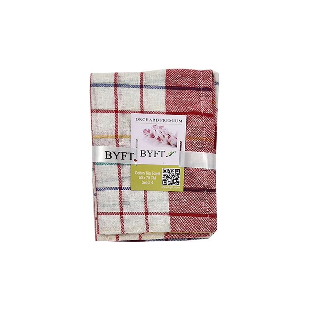 BYFT Orchard Tea Towel - 50 x 70 cm - Pure Cotton Kitchen Towel for Drying, Polishing & Cleaning
