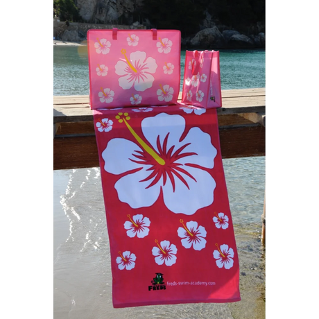 BYFT021064 Freds Pink Hibiscus Flower Beach Towel Velour Set of 01 A.webp
