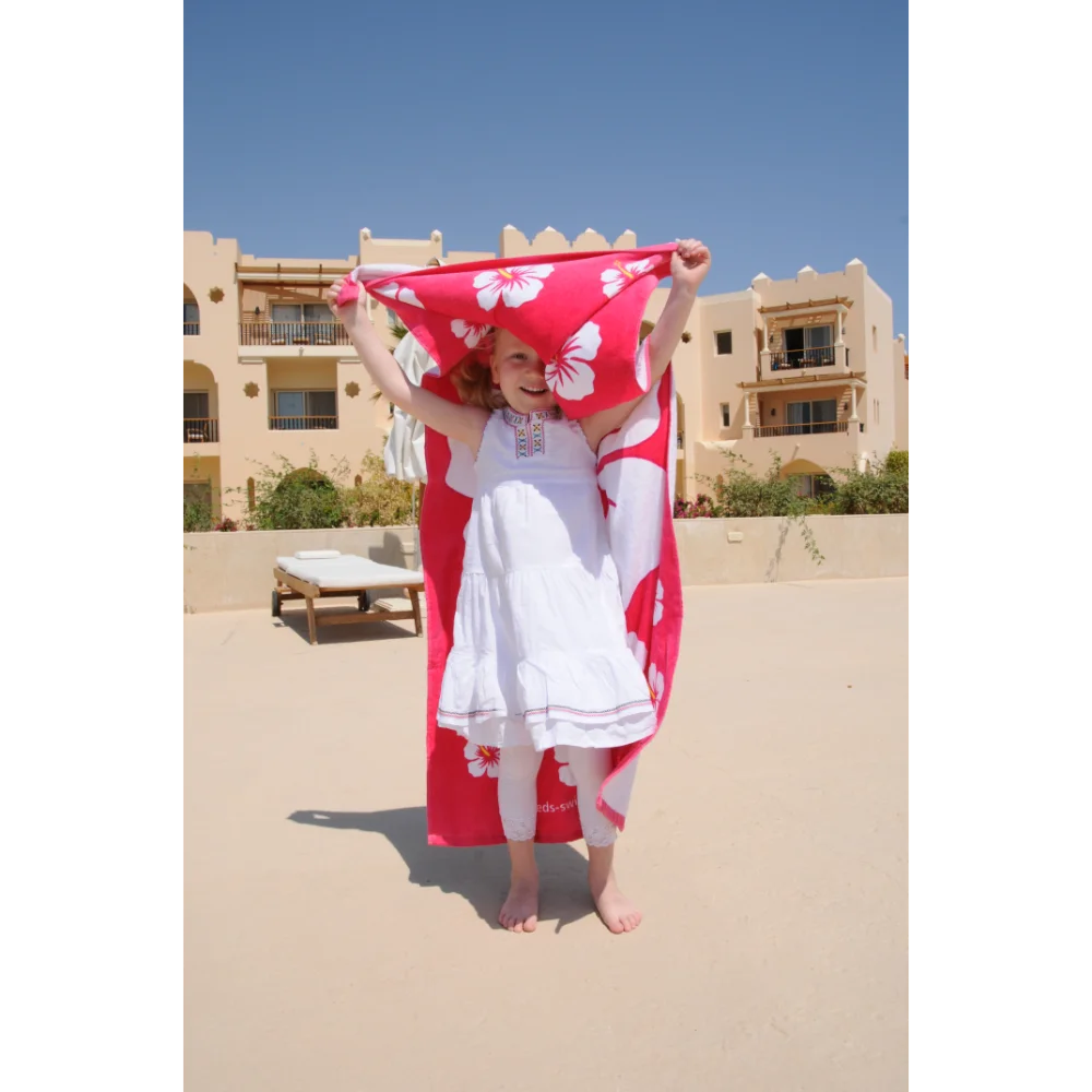 BYFT021064 Freds Pink Hibiscus Flower Beach Towel Velour Set of 01 C.webp