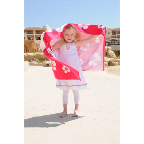 BYFT021064 Freds Pink Hibiscus Flower Beach Towel Velour Set of 01 E.webp