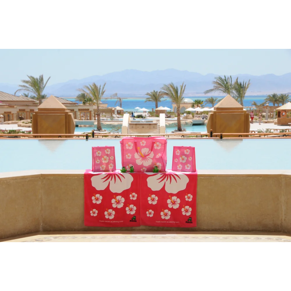 BYFT021064 Freds Pink Hibiscus Flower Beach Towel Velour Set of 01 H.webp