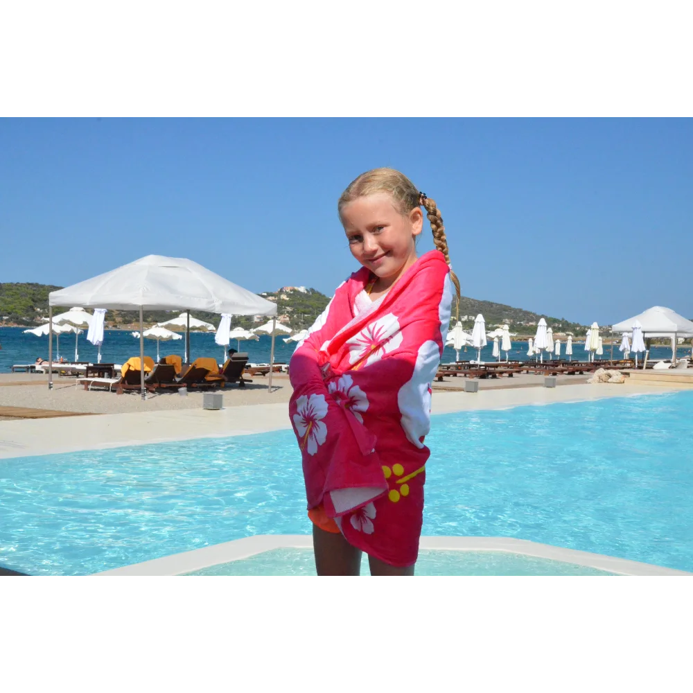 BYFT021064 Freds Pink Hibiscus Flower Beach Towel Velour Set of 01 J.webp