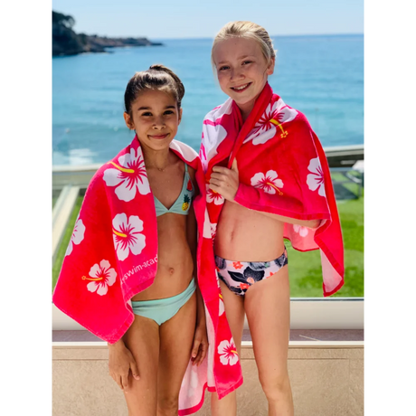 BYFT021064 Freds Pink Hibiscus Flower Beach Towel Velour Set of 01 L.webp