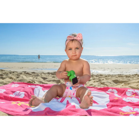 BYFT021064 Freds Pink Hibiscus Flower Beach Towel Velour Set of 01 P.webp
