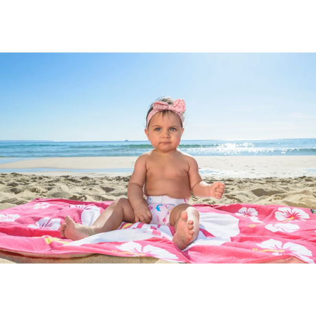 BYFT021064 Freds Pink Hibiscus Flower Beach Towel Velour Set of 01.webp